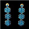 Image 1 : Natural Rare Brazil Aaa Neon Blue Apatite Earrings