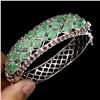 Image 2 : Natural Green Emerald & Garnet 129 Carats Bangle