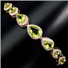 Image 1 : Natural 8x6mm Rich Green 49.73 Ct Peridot Bracelet