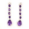 Image 1 : Natural Top Intense Purple Amethyst Earrings