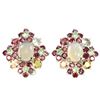 Image 1 : NATURAL OPAL TSAVORITE GARNET & TOURMALINE Earrings