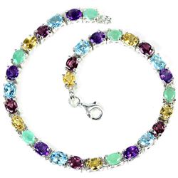 Natural EMERALD TOPAZ RHODOLITE AMETHYST Bracelet