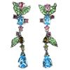 Image 1 : GENUINE TOPAZ TSAVORITE GARNET TOURMALINE Earring