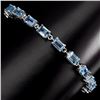 Image 1 : Natural 6x4mm Top Swiss Blue Topaz Bracelet
