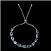 Image 2 : Natural 6x4mm Top Swiss Blue Topaz Bracelet
