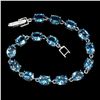 Image 2 : Natural 8x6 mm Top Swiss Blue Topaz Bracelet