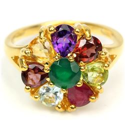 Natural Multi Gemstone Ring