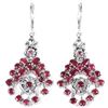 Image 1 : Natural PINK/RED RUBY Flower Earrings