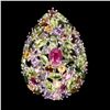 Image 3 : Natural  Ruby Peridot Sapphire Tourmaline Cocktail Ring