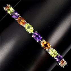 Natural  Amethyst Citrine Peridot 50.36 Ct Bracelet