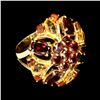 Image 3 : Natural Rich Orange Mozambique Garnet Citrine Ring