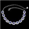 Image 1 : Natural Oval 6x4mm Blue Violet Tanzanite Bracelet