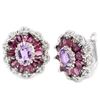 Image 2 : NATURAL AMETHYST & RHODOLITE GARNET Earrings