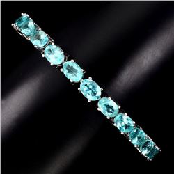 Natural  Neon Blue Apatite Bracelet
