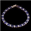 Image 1 : Natural Top Blue Violet Tanzanite 7x5 MM Bracelet