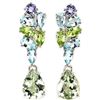 Image 1 : Natural AMETHYST PERIDOT TANZANITE TOPAZ earrings