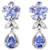 Image 1 : NATURAL PURPLE TANZANITE FLOWER EARRING