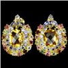 Image 1 : NATURAL 11X9 MM CITRINE TOURMALINE & TANZANITE Earring
