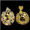 Image 2 : NATURAL 11X9 MM CITRINE TOURMALINE & TANZANITE Earring