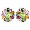 Image 1 : NATURAL GREEN PERIDOT & TOURMALINE Earrings