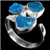 Image 1 : Natural Paraiba Blue Rough Apatite Free Size Ring