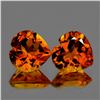 Image 1 : Natural  Golden Orange Citrine Heart  Pair  10.00 MM