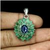 Image 1 : Natural Columbian Emerald & Sapphire Pendant