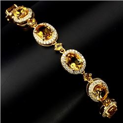 Natural 8x6mm Top Rich Yellow Citrine Bracelet