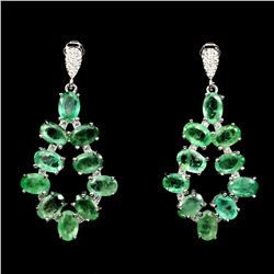 Natural Columbian Emerald 35 Carats Earrings