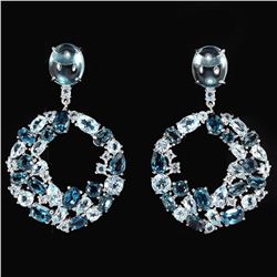 Natural London & Sky Topaz Earrings