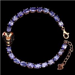 Natural Tanzanite & Black Spinel Cobra Bracelet