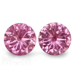 Natural Pink Round Sapphire Pair 2.05 Carats - VVS