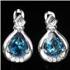 Image 1 : Natural London Blue Topaz Earrings