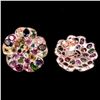 Image 3 : NATURAL MULTI COLOR TOURMALINE FLOWER EARRING