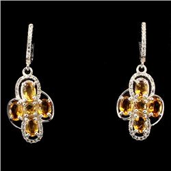 Natural  Yellow Citrine 31 Carats Earrings