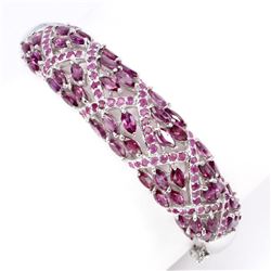 Natural Pink Raspberry Rhodolite Garnet Ruby Bangle