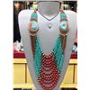 Image 1 : Tibet Hand Made Turquoise & Coral Necklace