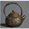 Image 1 : Old Chinese Bronze Crane Bat Peach Statue Teapot