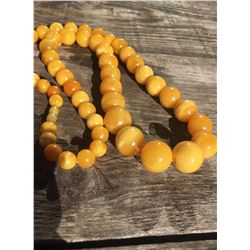 Antique Natural Amber Butterscotch Egg Yolk Necklace