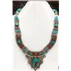 Image 1 : Tibet Hand Made Turquoise & Coral Necklace
