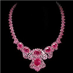 Natural Top Red Pink Ruby 413.57 Cts Necklace