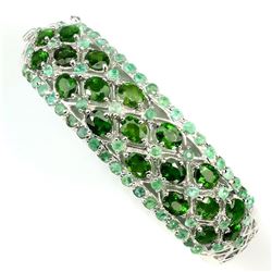 Natural Green Chrome Diopside Columbian Emerald Bangle