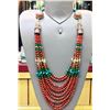 Image 1 : Tibet Hand Made Turquoise & Coral Necklace