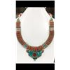 Image 1 : Tibet Hand Made Turquoise & Coral Necklace