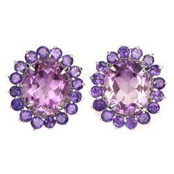 Natural Ametrine Quartz & Amethyst Earrings