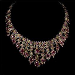 Natural Top Red  Ruby & Fancy Sapphire 728 Cts Necklace