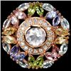 Image 2 : Ntural ROSE QUARTZ TOPAZ TANZANITE & TOURMALINE Ring