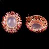 Image 3 : NATURAL ROSE QUARTZ OVAL CABOCHON Earrings