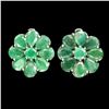 Image 1 : Natural Columbian  Green Emerald Earrings