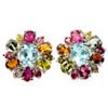 Image 1 : Natural SKY BLUE TOPAZ & MULTI COLOR TOURMALINE Earring